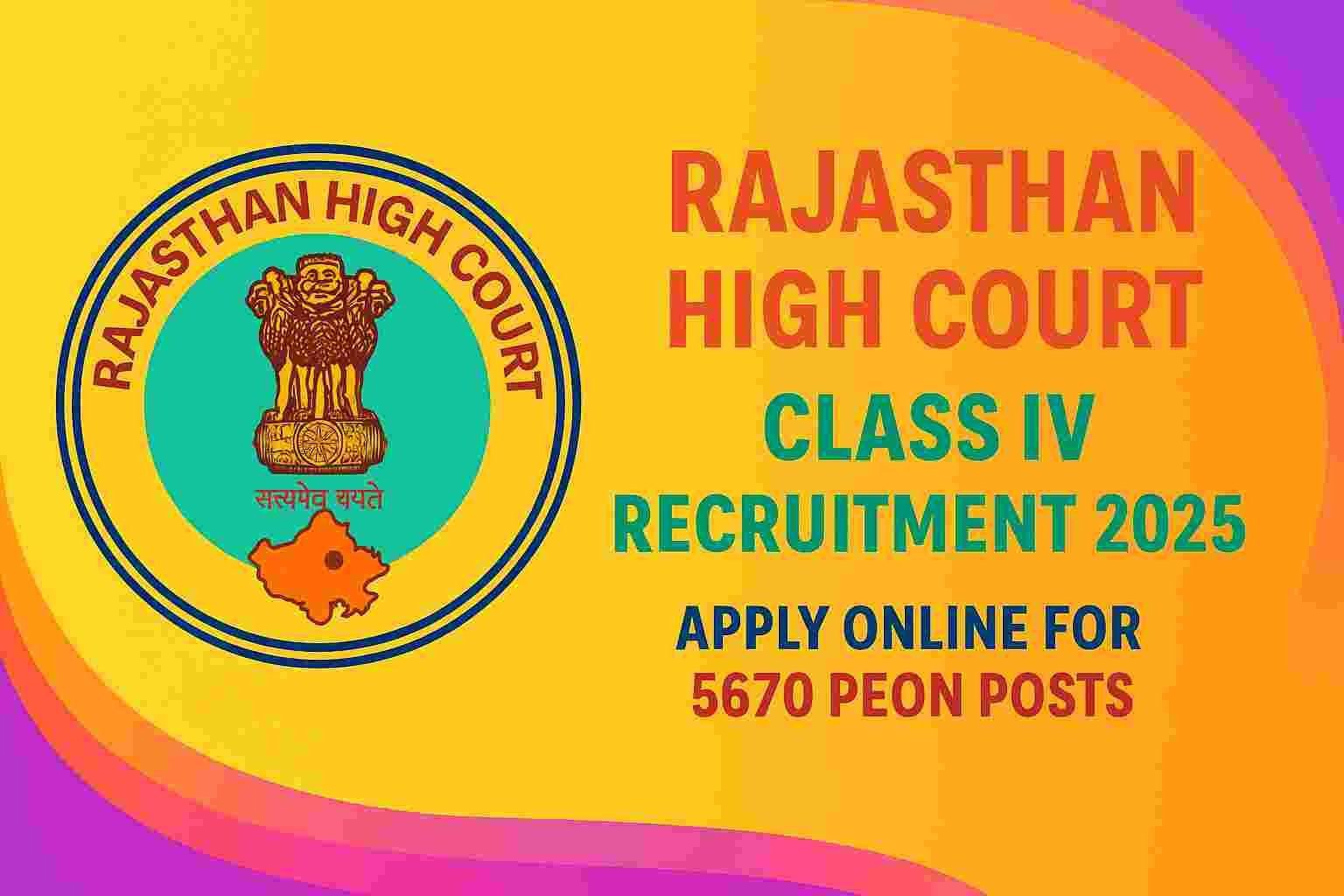 Rajasthan HC Class IV Jobs 2025 – Online Form