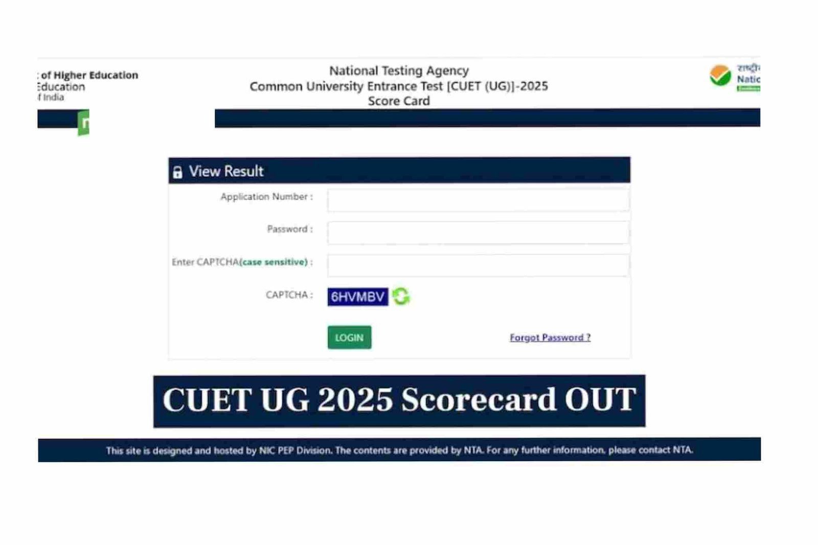 NTA CUET UG 2025 Result - Out