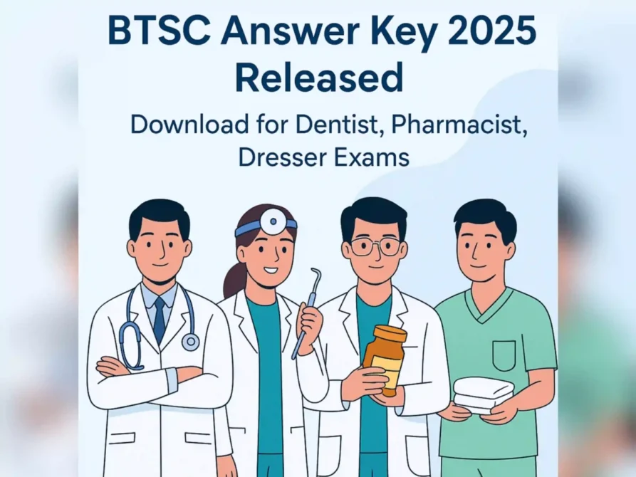 BTSC Bihar 2025 Answer Key – Dresser, Dentist,